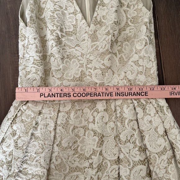 BHLDN James Coviello Dress / Anthropologie Cream and Gold shimmer - Picture 12 of 16